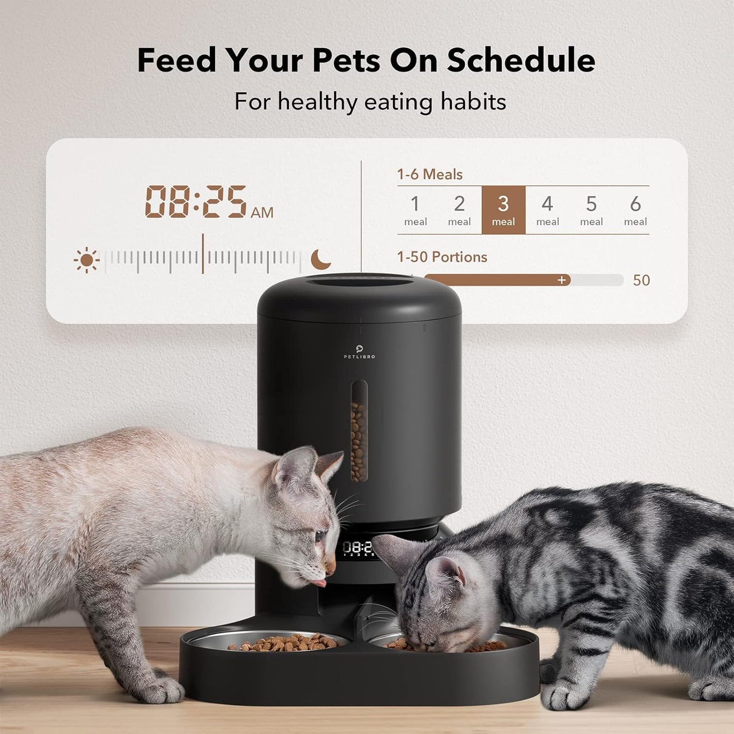 PETLIBRO Automatic Cat Feeder – Timed Dispenser with 6 Meals/Day