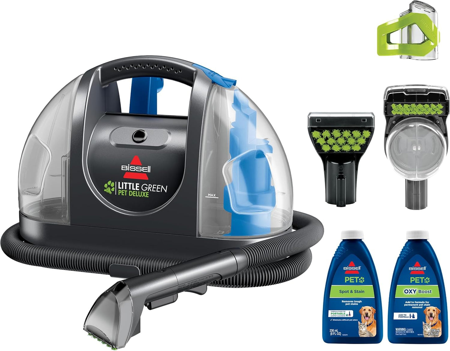 BISSELL Little Green Pet Deluxe Carpet & Car Cleaner – 3353, Gray/Blue