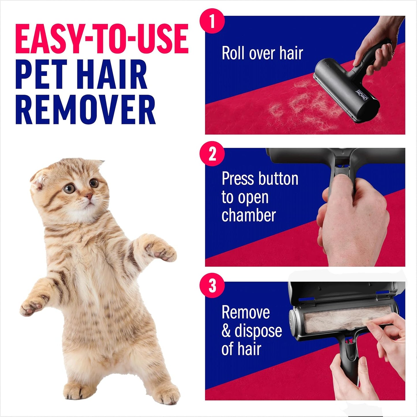 ChomChom Roller – Reusable Pet Hair Remover for Furniture & Clothing (Black)