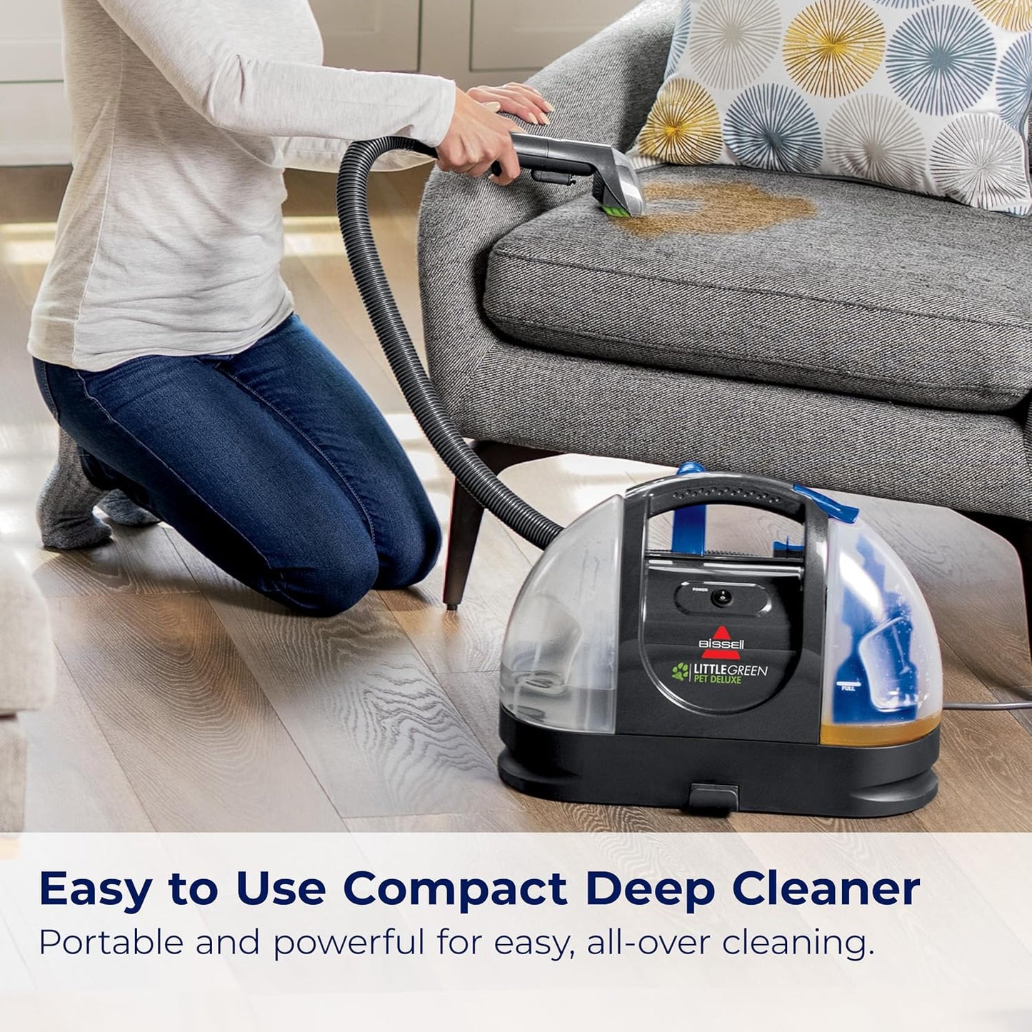BISSELL Little Green Pet Deluxe Carpet & Car Cleaner – 3353, Gray/Blue