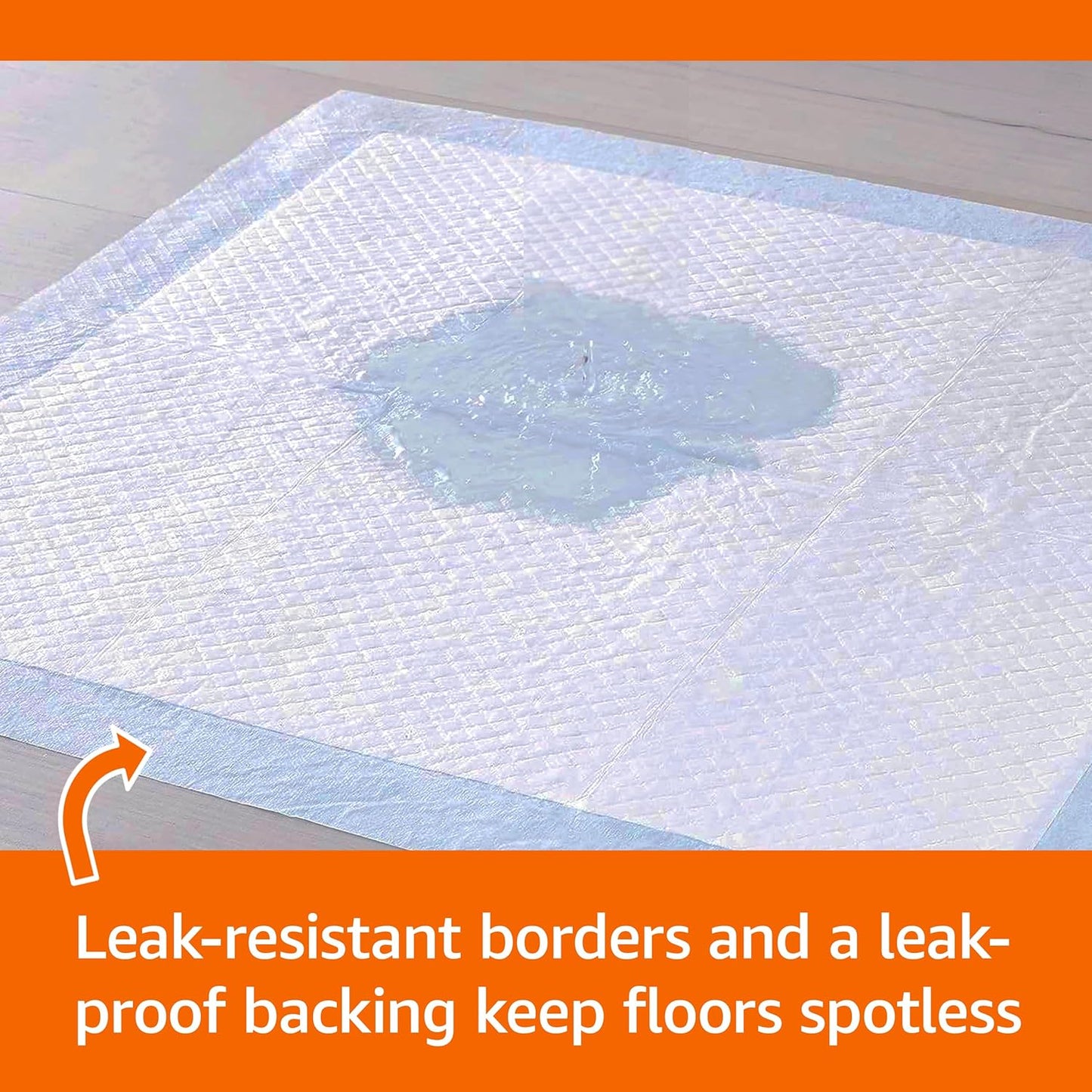Amazon Basics Dog Pee Pads – Leak-Proof, Quick-Dry, 100 Count (22"x22")
