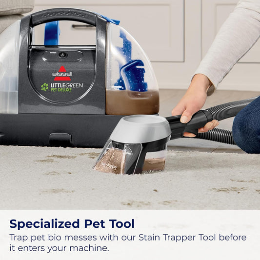 BISSELL Little Green Pet Deluxe Carpet & Car Cleaner – 3353, Gray/Blue